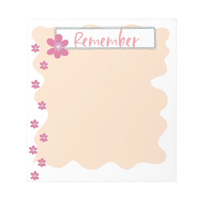 Bloc De Notas Flores rosadas Doodle Recuerdan Notepad (Frente)