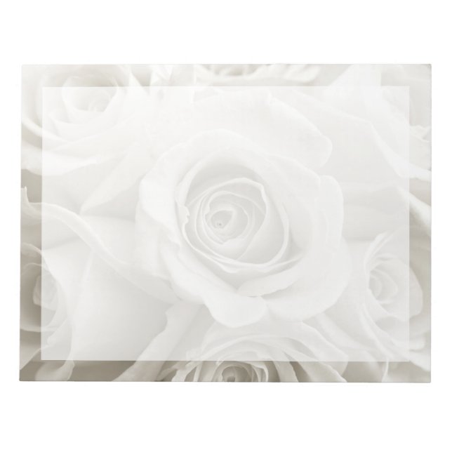 Bloc De Notas Flores | Rosas blancas (Frente)