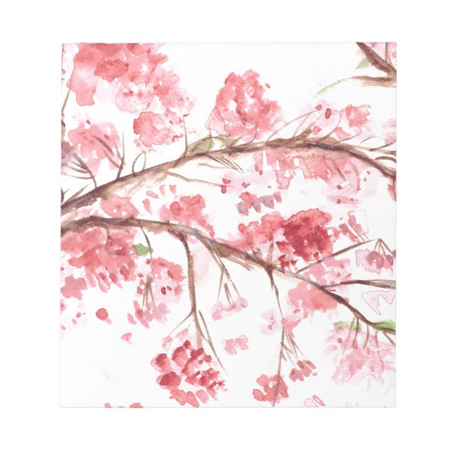 Bloc De Notas Flores rosas de cerezo Girly Sakura Asia (Frente)