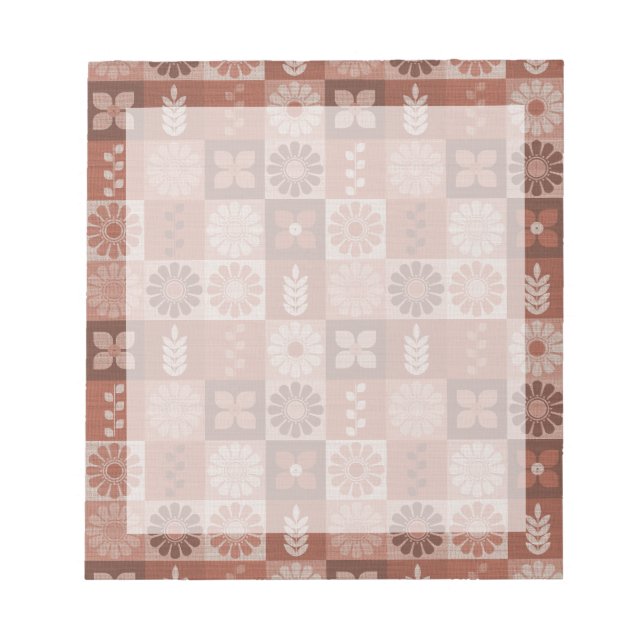 Bloc De Notas Flores Rustic Brown Burlap deja el Notepad (Frente)