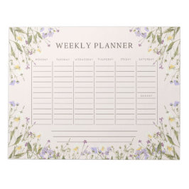 Bloc De Notas Flores rústicas acuáticas planificadas semanalment