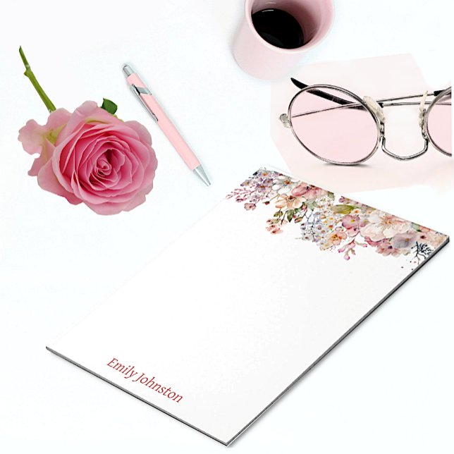 Bloc De Notas Flores salvajes Pastel Personalizadas (Subido por el creador)