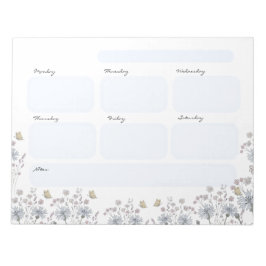 Bloc De Notas Flores silvestres con mariposa