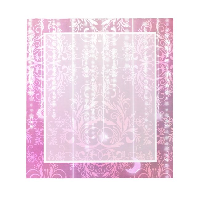 Bloc De Notas Flores silvestres Damask, MADAM VALESKA en rosa (Frente)