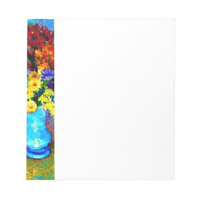 Bloc De Notas Flores Van Gogh en una maleta azul (Frente)