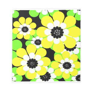 Bloc De Notas Flores verdes amarillas