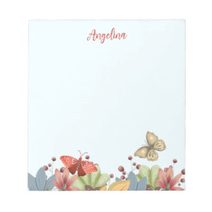 Bloc De Notas Flores y Mariposas del Arte Popular