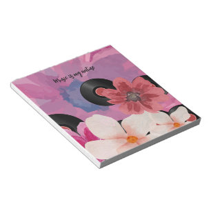 Bloc De Notas Flores y vinilo
