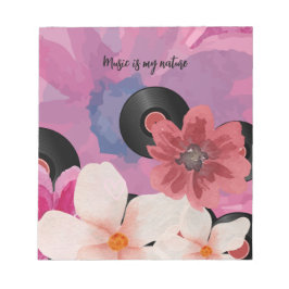 Bloc De Notas Flores y vinilo