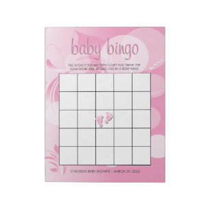 Bloc De Notas Florid Pink Bokeh suave   Bebé Girl Shower