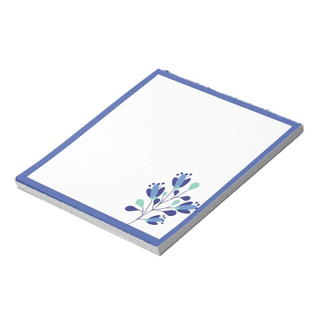 Bloc De Notas florido boutique azul (Lado Izquierdo)