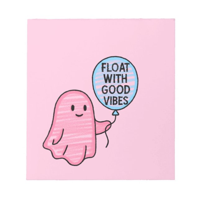 Bloc De Notas Flota con buenos vibraciones diseño lindo boo (Frente)
