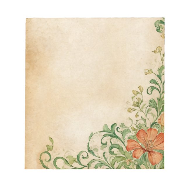 Bloc De Notas Flower Page Scrapbook & Junk Journal Supplies (Frente)
