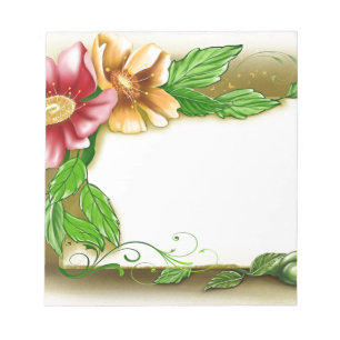 Bloc De Notas Flowers Name Tag
