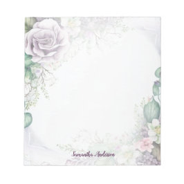 Bloc De Notas Foliage color de agua verde morado elegante