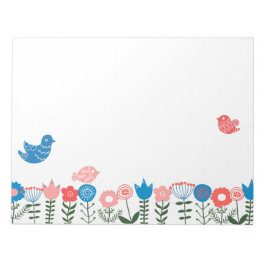 Bloc De Notas Folk Art Birds and Flowers Notepad