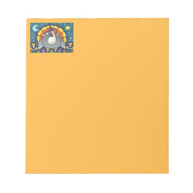 BLOC DE NOTAS FOLK ART CANDY CORN TURKEY PILGRIM, GRACIAS (Frente)