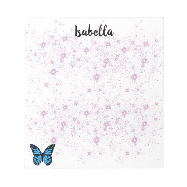 Bloc De Notas fondo de mariposa azul (Frente)