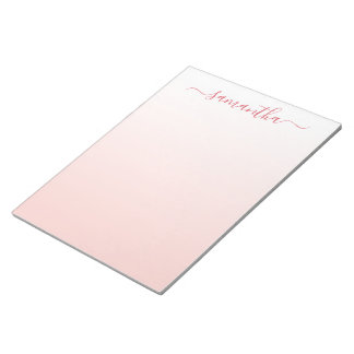 Bloc De Notas Fondo degradado rosa suave para firma femenina
