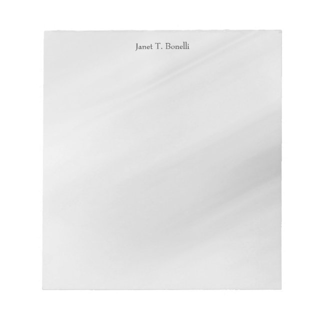 Bloc De Notas Fondo Gris Elegante Plano Simple Profesional (Frente)