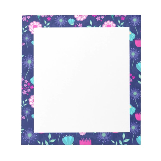 Bloc De Notas Fondo lindo con patrón floral (Frente)