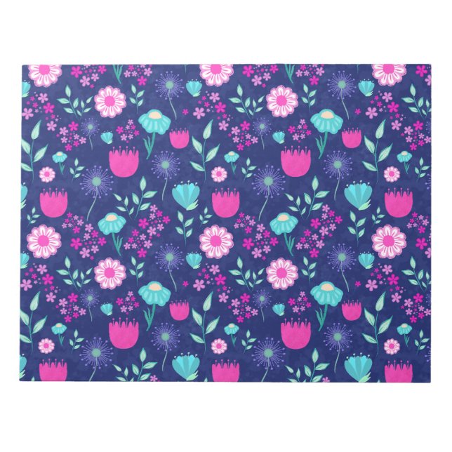 Bloc De Notas Fondo lindo con patrón floral (Frente)