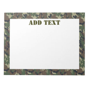 Bloc De Notas Fondo Militar de Camuflaje de Woodland