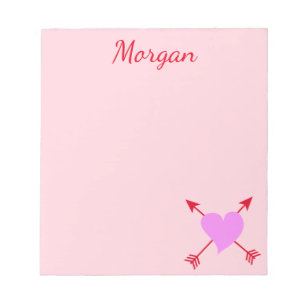 Bloc De Notas Fondo rosa bonito con corazón morado