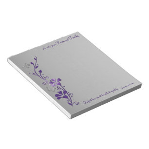 Bloc De Notas Foral de mariposa gris morado con proverbio escocé