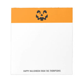 Bloc De Notas Forma de cara de calabaza negra feliz de Halloween