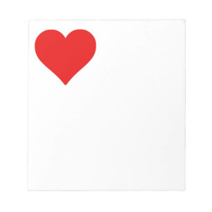 Bloc De Notas Forma de corazón rojo Amor Clásico Minimalismo sim