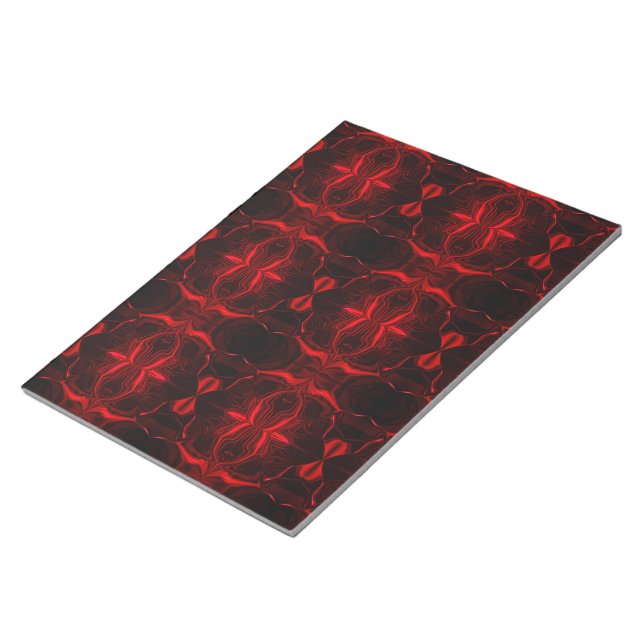 Bloc De Notas Formas em vermelho 'flutuando' sobre fundo preto. (Lado Derecho)