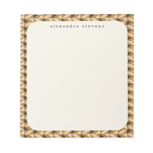 Bloc De Notas Formas geométricas retro oro negro personalizado