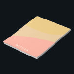 Bloc De Notas Formas orgánicas simples Sherbet Pastel Personaliz<br><div class="desc">Un sencillo diseño de color dulce bloqueado de formas orgánicas en pasteles amarillos y salmones blandos,  personalizado con el nombre o las palabras de su elección.</div>