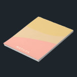 Bloc De Notas Formas orgánicas simples Sherbet Pastel Personaliz<br><div class="desc">Un sencillo diseño de color dulce bloqueado de formas orgánicas en pasteles amarillos y salmones blandos,  personalizado con el nombre o las palabras de su elección.</div>