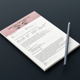 Bloc De Notas Formulario de consentimiento de oro del Rosa de pr