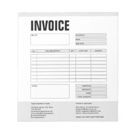 Bloc De Notas Formulario de factura comercial Cotización Agregar