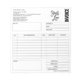 Bloc De Notas Formulario de factura Cotización empresarial Agreg