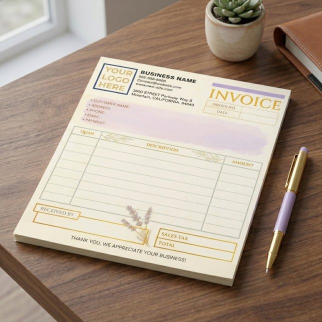 Bloc De Notas Formulario de factura de ventas para clientes simp (Vintage Kraft Paper Style Invoice Order Form Notepad
)