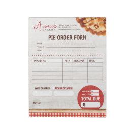 Bloc De Notas Formulario de pedido de Personalizado de panadería