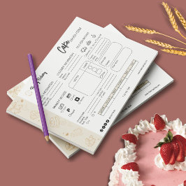 Bloc De Notas Formulario de pedido Logotipo de panadería para pe