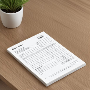 Bloc De Notas Formulario de pedido Plantilla editable para peq