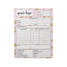 Bloc De Notas Formulario de Ventas Comerciales de Factura Recepc