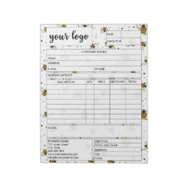 Bloc De Notas Formulario de Ventas Comerciales de Factura Recepc