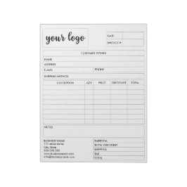 Bloc De Notas Formulario de Ventas Comerciales de Factura Recepc