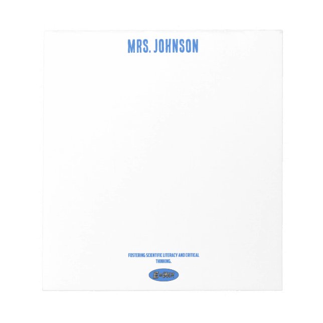 Bloc De Notas Fostering Scientific Literacy & Critical Thinking (Frente)