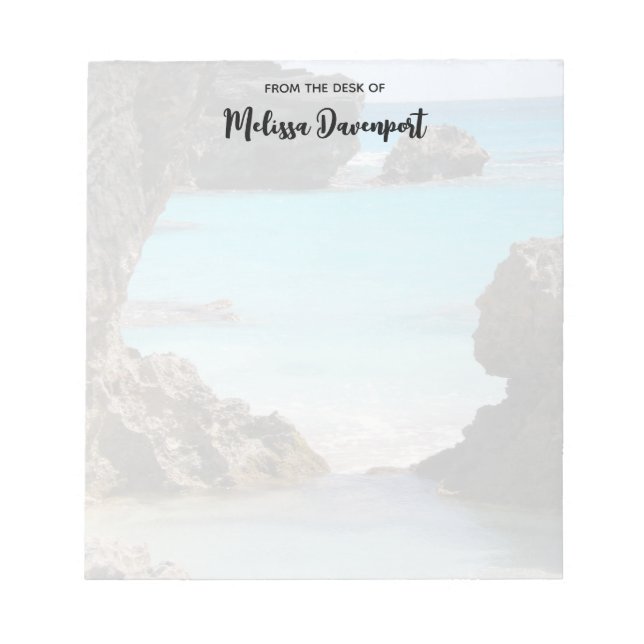 Bloc De Notas Foto de la costa y el mar de la isla tropical (Frente)