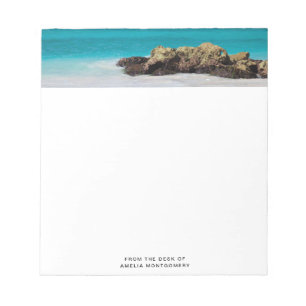 Bloc De Notas Foto de la playa arenosa del océano Azure