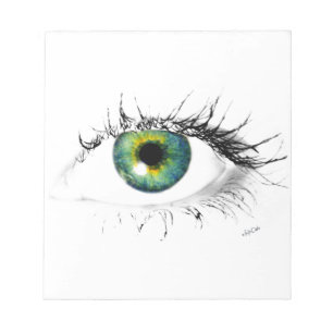 Bloc De Notas foto de ojo verde azul único