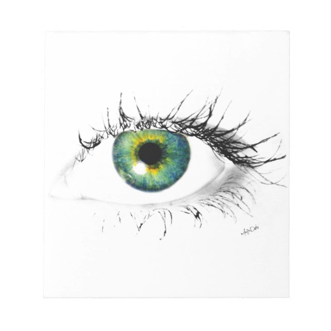 Bloc De Notas foto de ojo verde azul único (Frente)